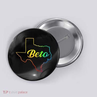 Colorful Texas Senate Beto Rainbow Button