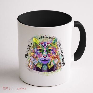 Colorful Texture Cat Rescues Are My Favorite Coffee Mug back