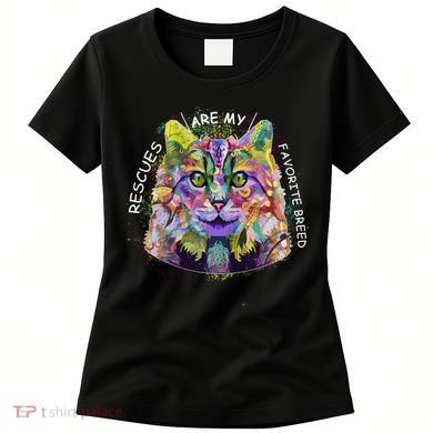Colorful Texture Cat Rescues Are My Favorite Women's T-Shirt