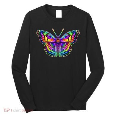 Colorful Texture Trippy Butterfly Long Sleeve Shirt