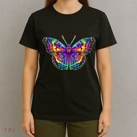 Colorful Texture Trippy Butterfly T-Shirt thumb 4