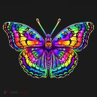 Colorful Texture Trippy Butterfly T-Shirt thumb 7