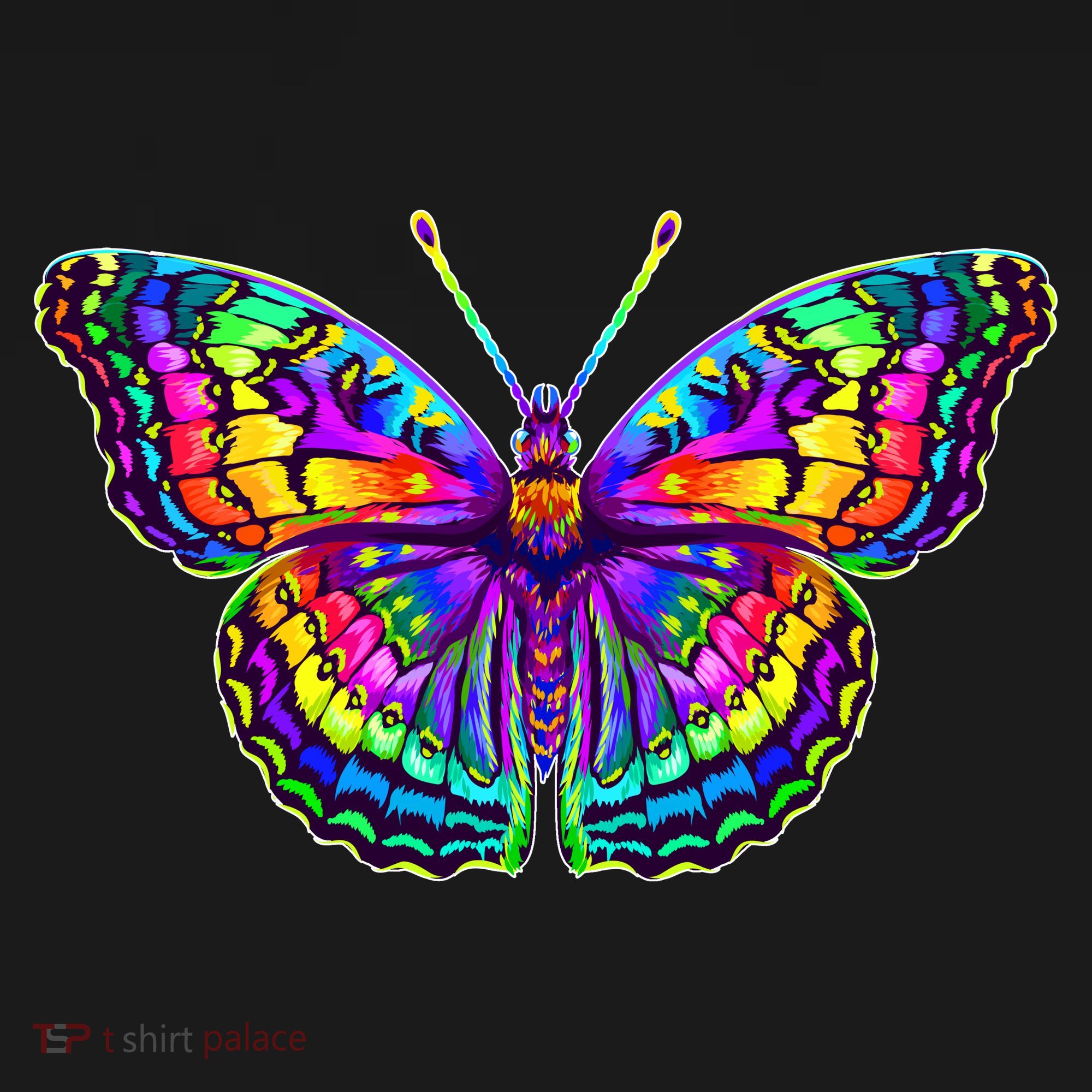 Colorful Texture Trippy Butterfly T-Shirt