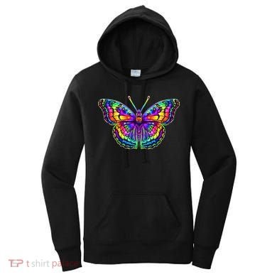 Colorful Texture Trippy Butterfly Women's Hoodie