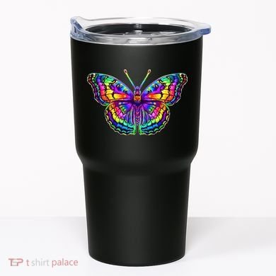 Colorful Texture Trippy Butterfly Tumbler