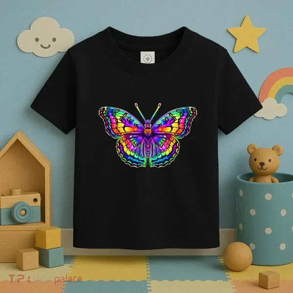 Colorful Texture Trippy Butterfly Toddler T-Shirt
