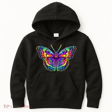 Colorful Texture Trippy Butterfly Kids Hoodie