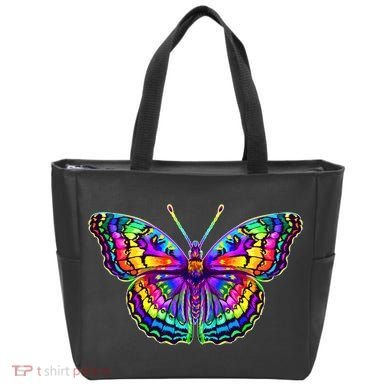 Colorful Texture Trippy Butterfly Tote Bag