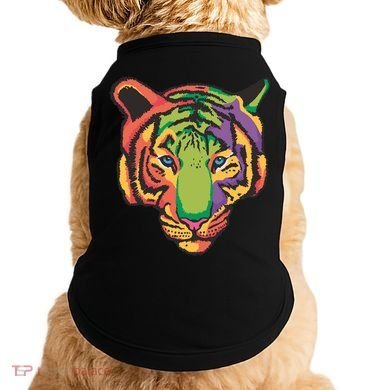 Colorful Tiger Head Doggie Tank