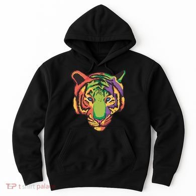 Colorful Tiger Head Hoodie