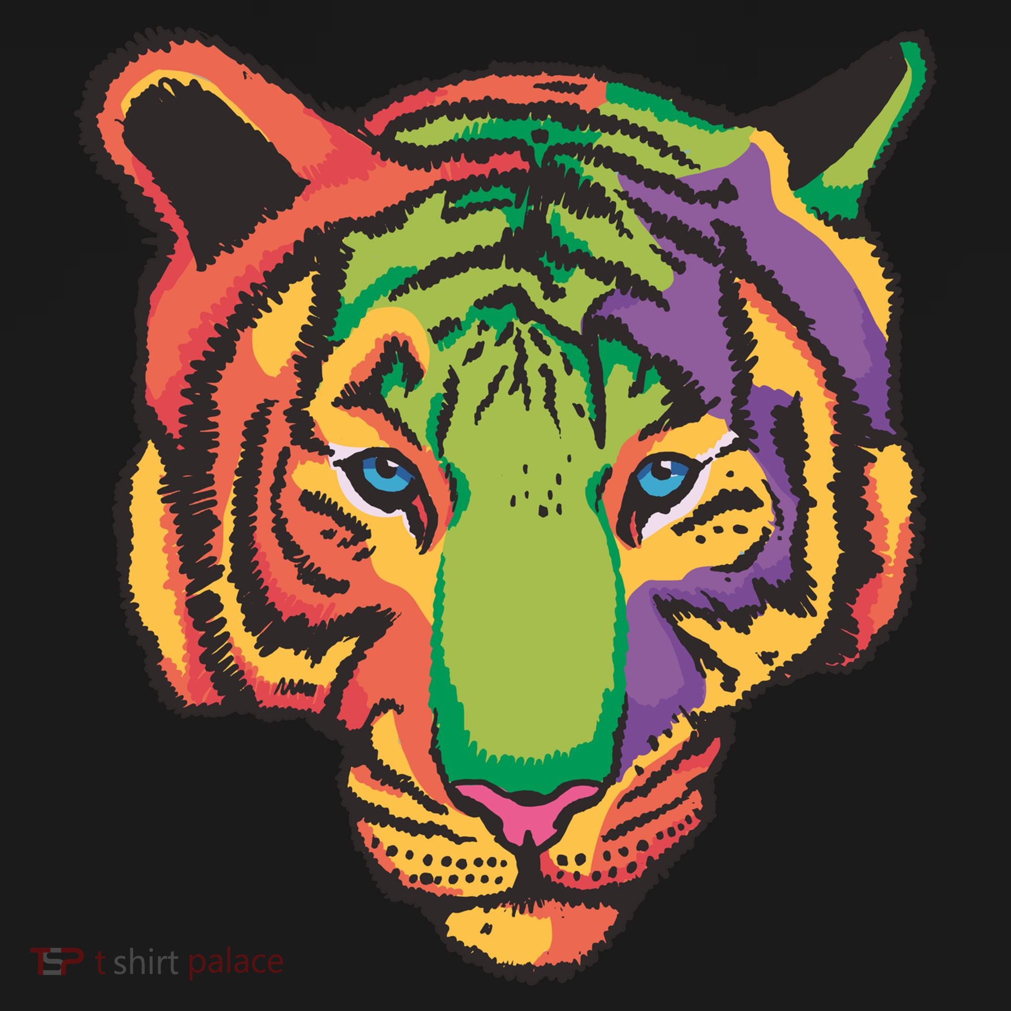 Colorful Tiger Head Bucket Hat