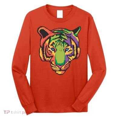 Colorful Tiger Head Long Sleeve Shirt