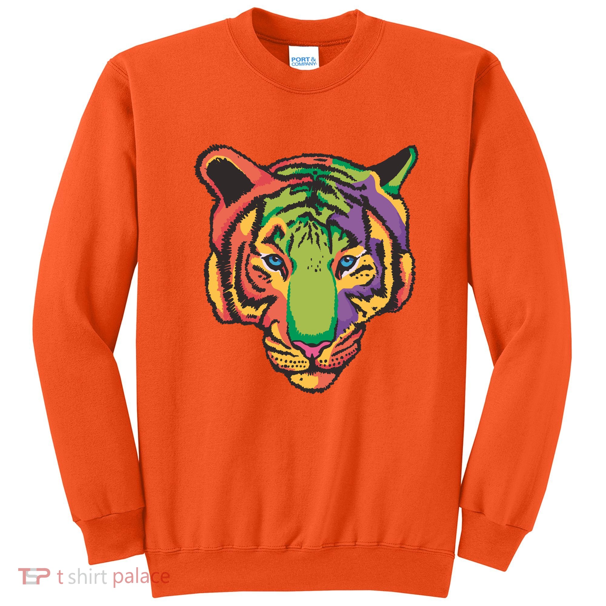 Colorful Tiger Head Sweatshirt