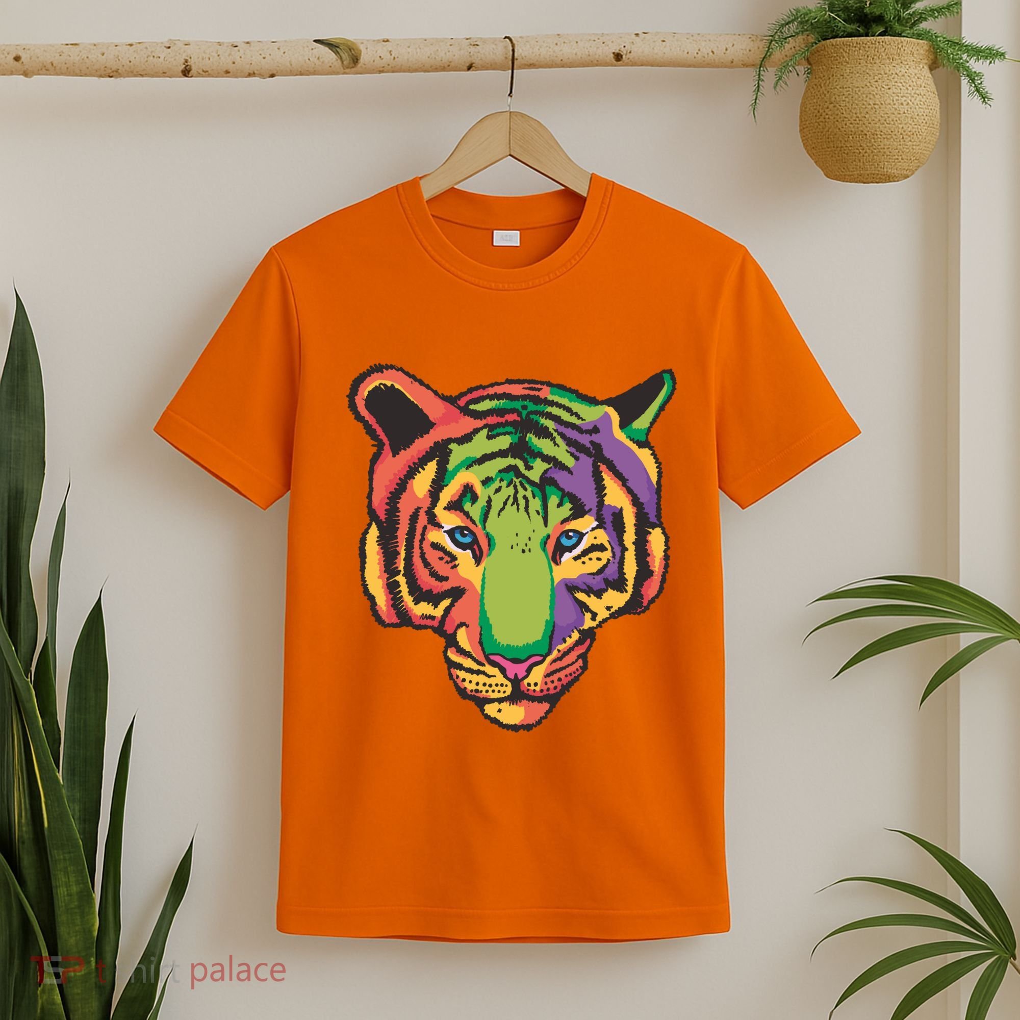 Colorful Tiger Head T-Shirt