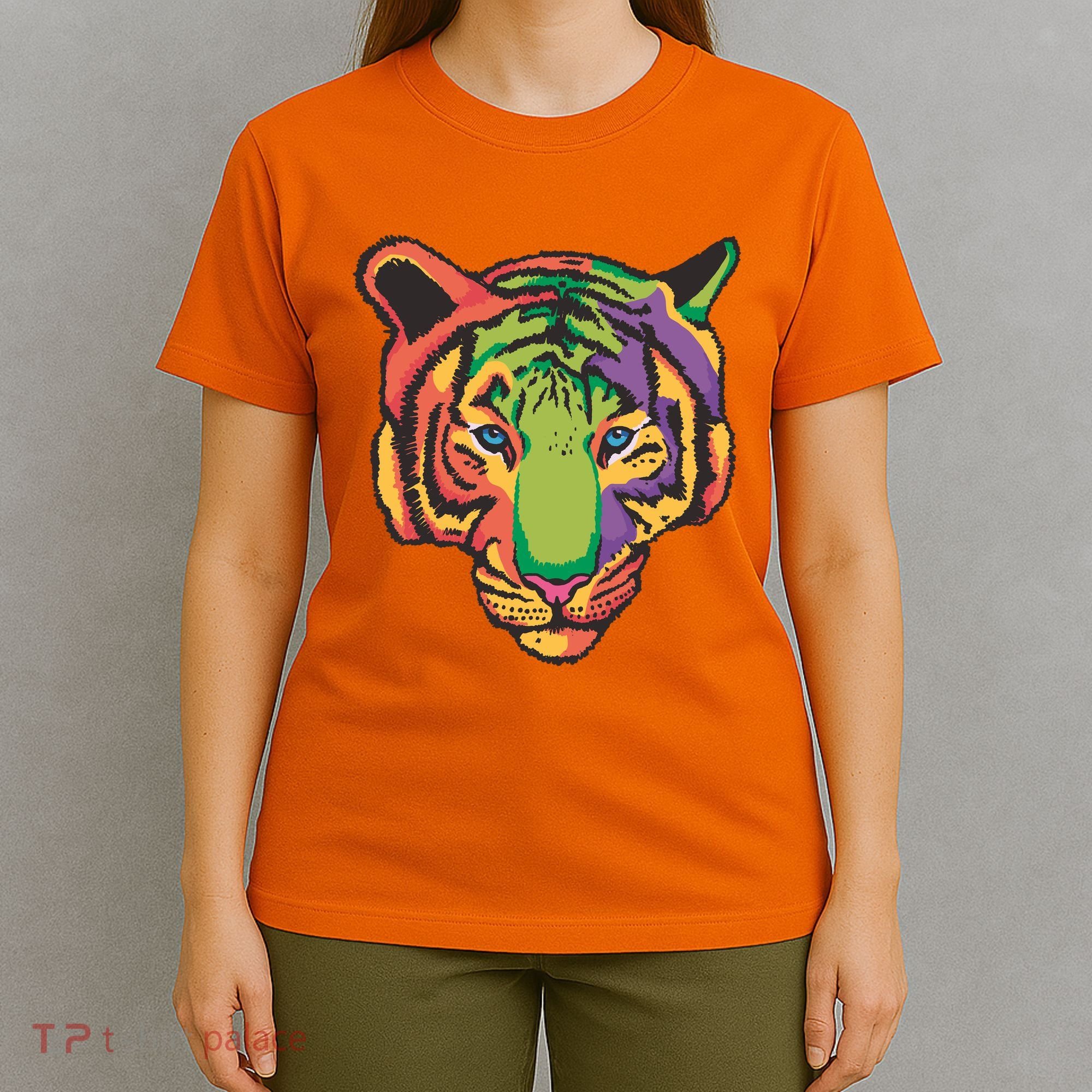 Colorful Tiger Head T-Shirt