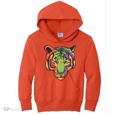 Colorful Tiger Head Kids Hoodie