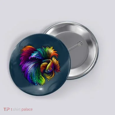 Colorful Tropical Beta Fish Button