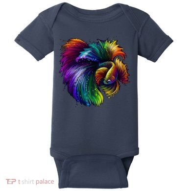 Colorful Tropical Beta Fish Baby Bodysuit