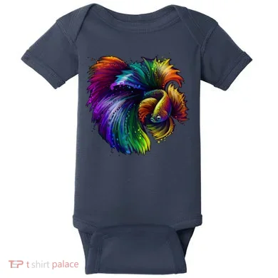 Colorful Tropical Beta Fish Baby Bodysuit
