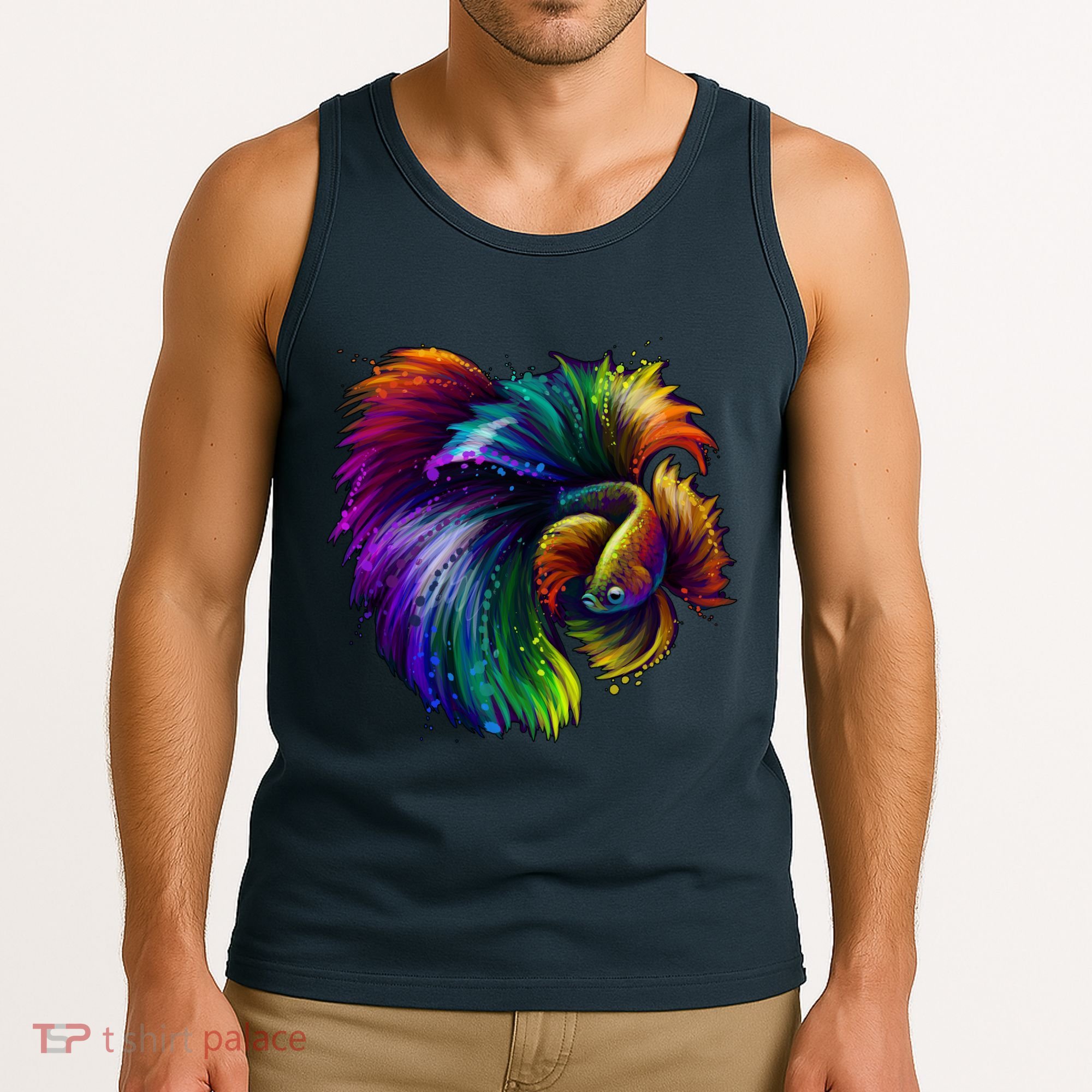 Colorful Tropical Beta Fish Tank Top