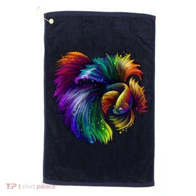 Colorful Tropical Beta Fish Golf Towel