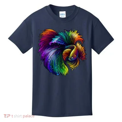 Colorful Tropical Beta Fish Kids T-Shirt