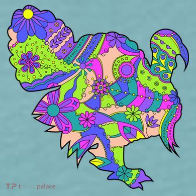 Colorful Turkey Abstract Sueded Cloud Jersey T-Shirt