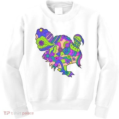 Colorful Turkey Abstract Kids Sweatshirt