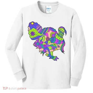 Colorful Turkey Abstract Kids Long Sleeve Shirt