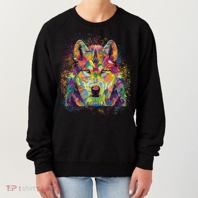 Colorful Wild Wolf Art Pattern Women's Sweatshirt