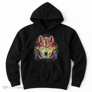 Colorful Wild Wolf Art Pattern Hoodie