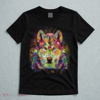 Colorful Wild Wolf Art Pattern T-Shirt thumb 5