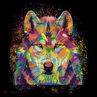 Colorful Wild Wolf Art Pattern T-Shirt thumb 7