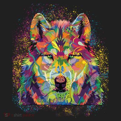Colorful Wild Wolf Art Pattern District V.I.T. Heavyweight Hoodie