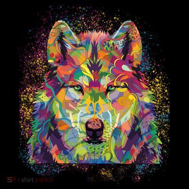 Colorful Wild Wolf Art Pattern Tote Bag