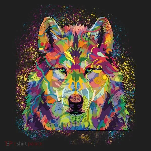 Colorful Wild Wolf Art Pattern Tumbler
