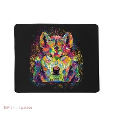 Colorful Wild Wolf Art Pattern Mousepad