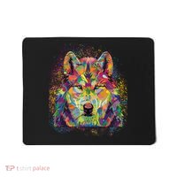 Colorful Wild Wolf Art Pattern Mousepad thumb 0