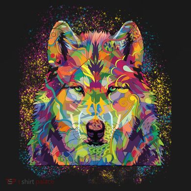 Colorful Wild Wolf Art Pattern Toddler Sweatshirt