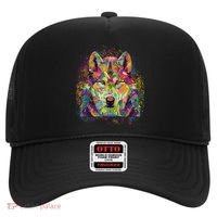 Colorful Wild Wolf Art Pattern Hat thumb 0