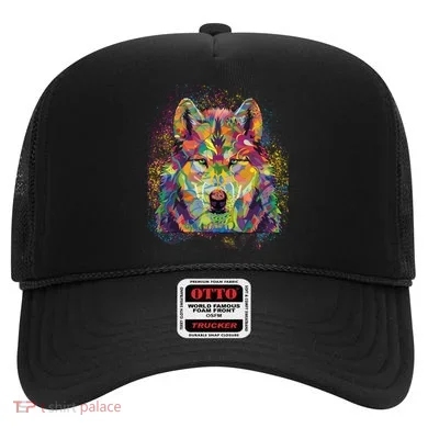 Colorful Wild Wolf Art Pattern Hat