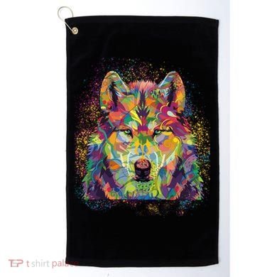 Colorful Wild Wolf Art Pattern Golf Towel
