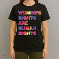 Colorful Women's Rights Are Human Rights T-Shirt thumb 4