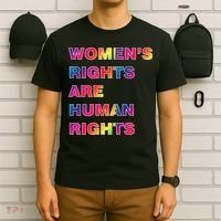 Colorful Women's Rights Are Human Rights T-Shirt thumb 6