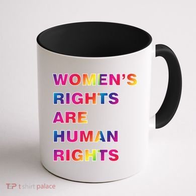 Colorful Women's Rights Are Human Rights Coffee Mug back