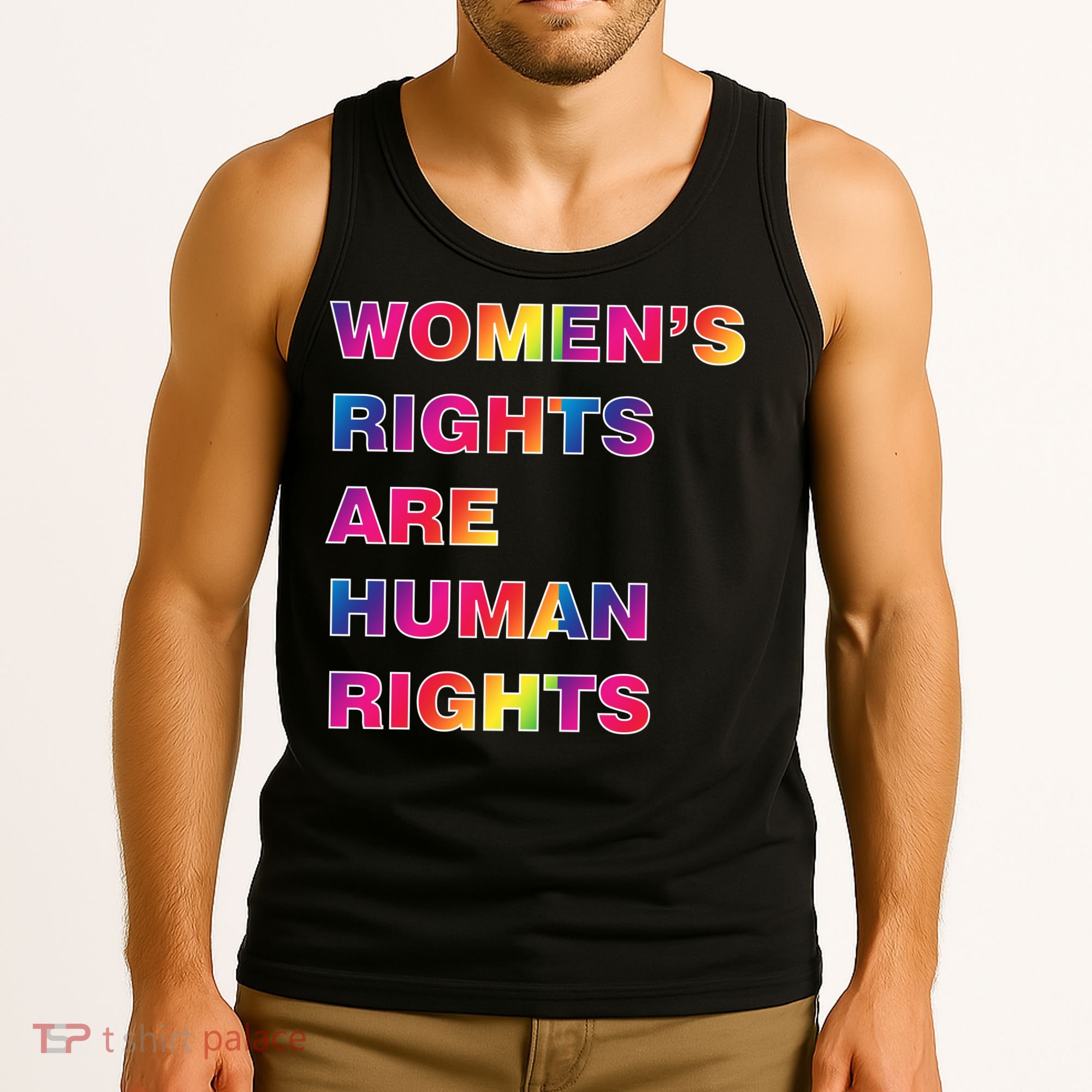 Colorful Women's Rights Are Human Rights Tank Top