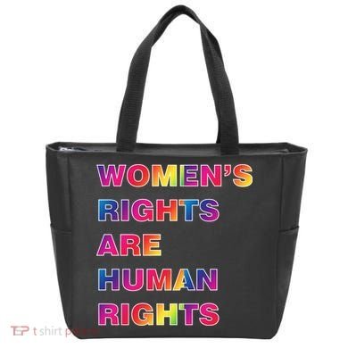 Colorful Women's Rights Are Human Rights Tote Bag