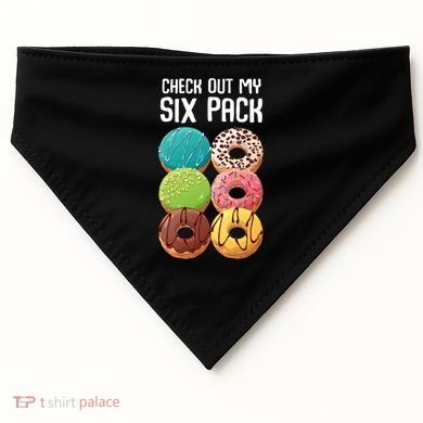 Check Out My Six Pack Donut Great Gift Funny Gym Gift USA-Made Doggie Bandana