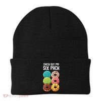 Check Out My Six Pack Donut Great Gift Funny Gym Gift Beanie thumb 0