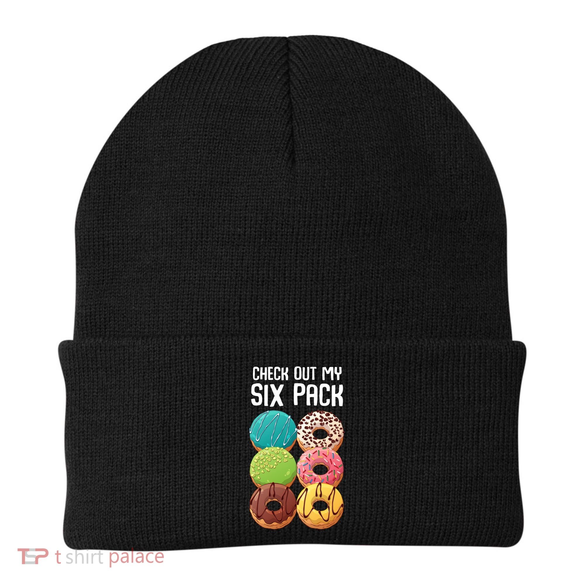 Check Out My Six Pack Donut Great Gift Funny Gym Gift Beanie
